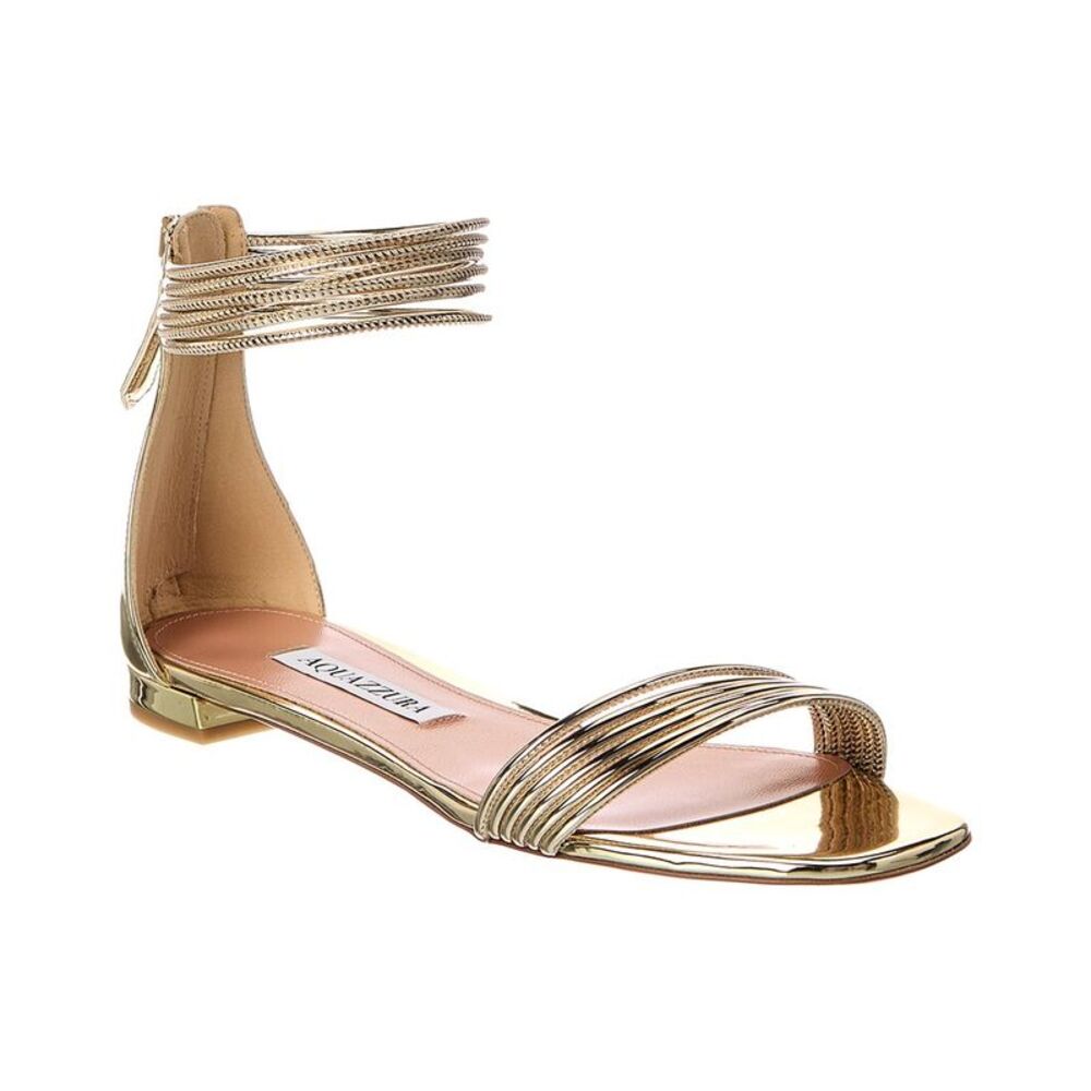 Aquazzura Patent Sandal, Gold